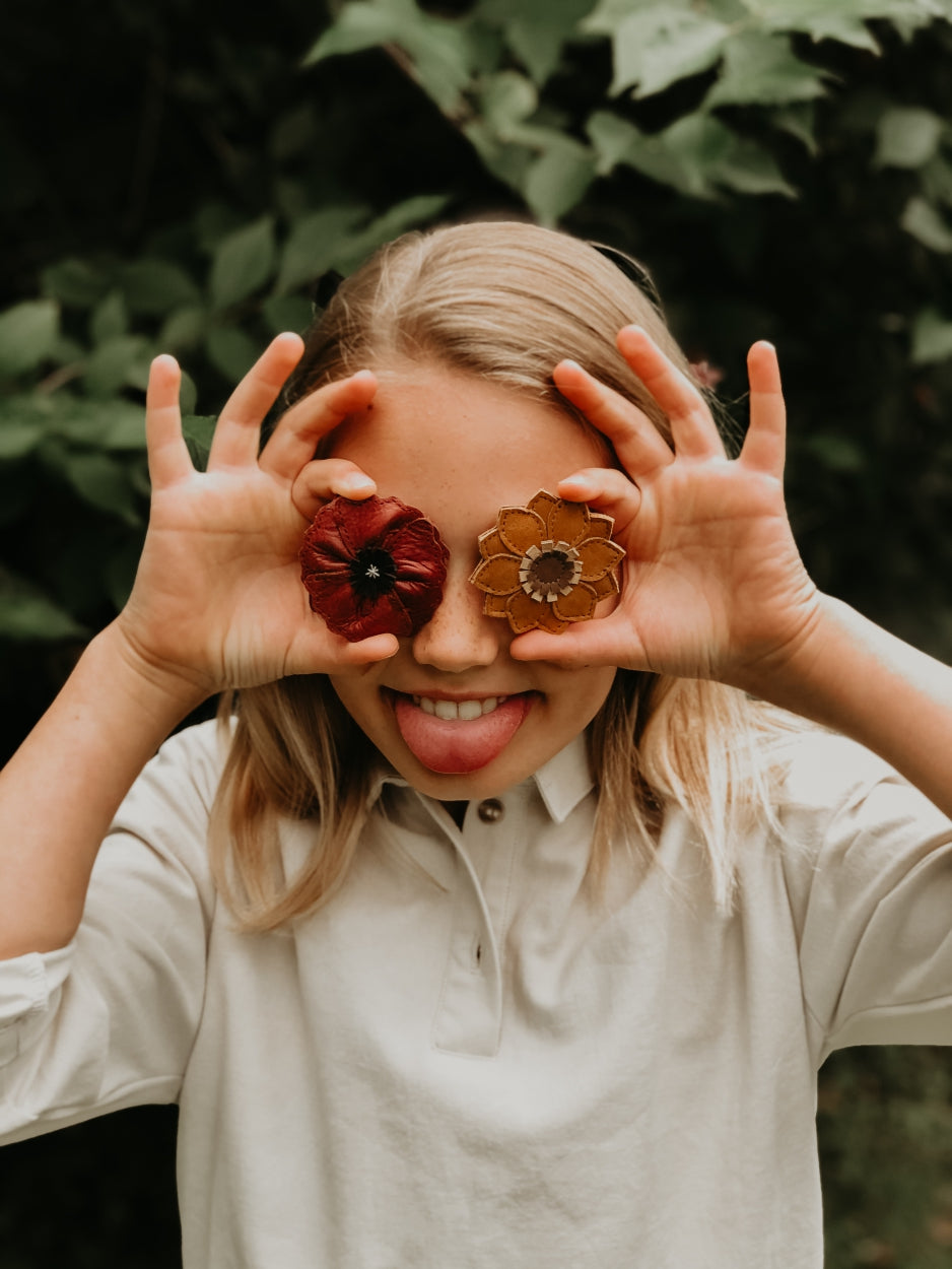 Zaza Fields Hairclip | Sunflower | Caramel Nubuck