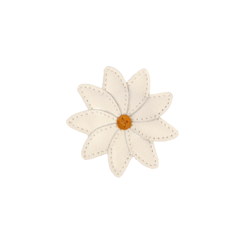 Zaza Fields Hairclip | Daisy | Off White Leather