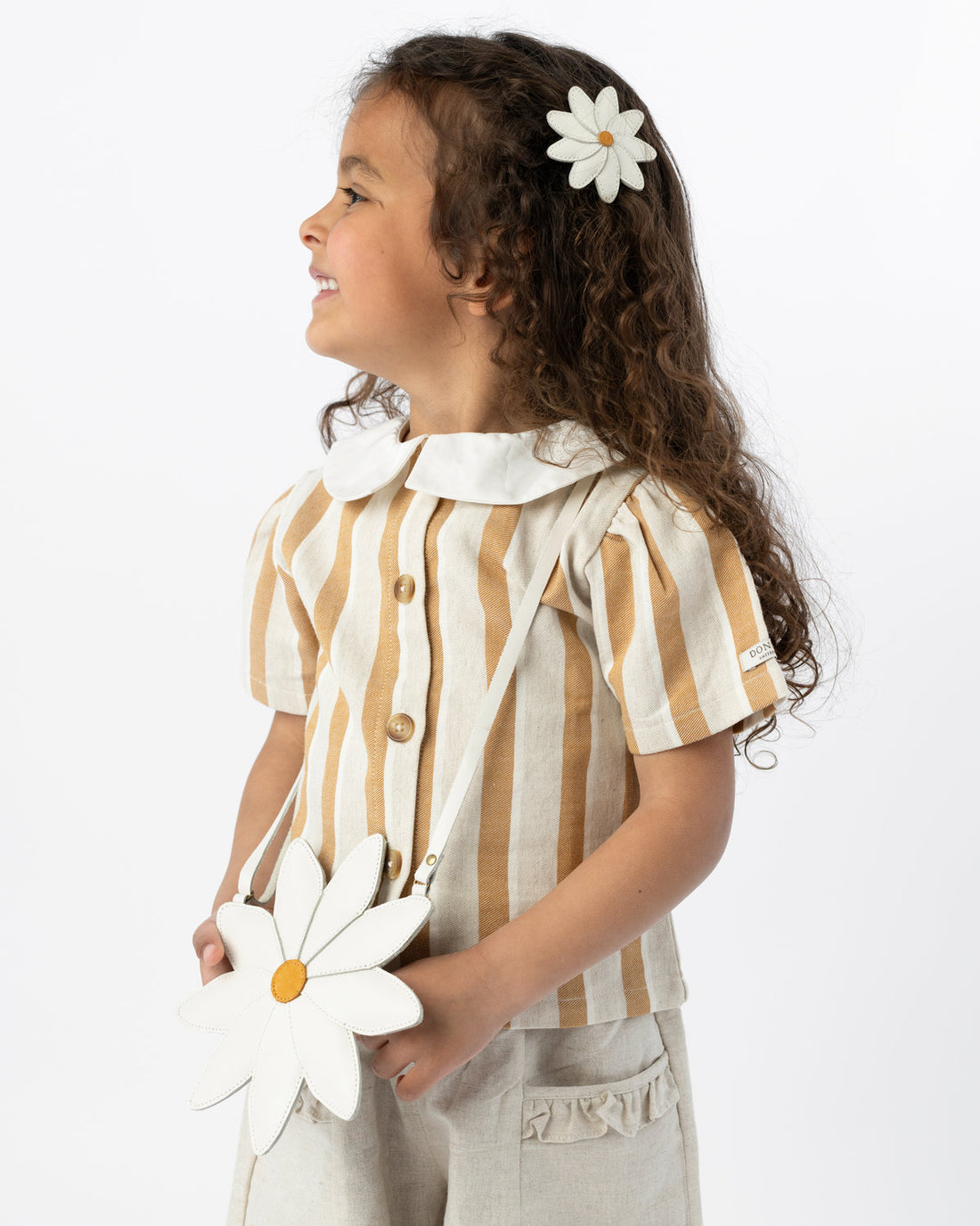Zaza Fields Hairclip | Daisy | Off White Leather
