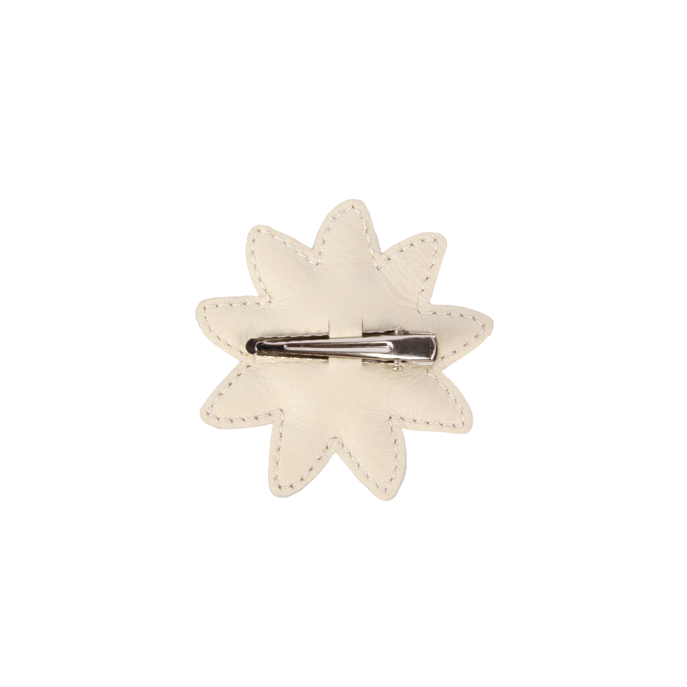 Zaza Fields Hairclip | Daisy | Off White Leather
