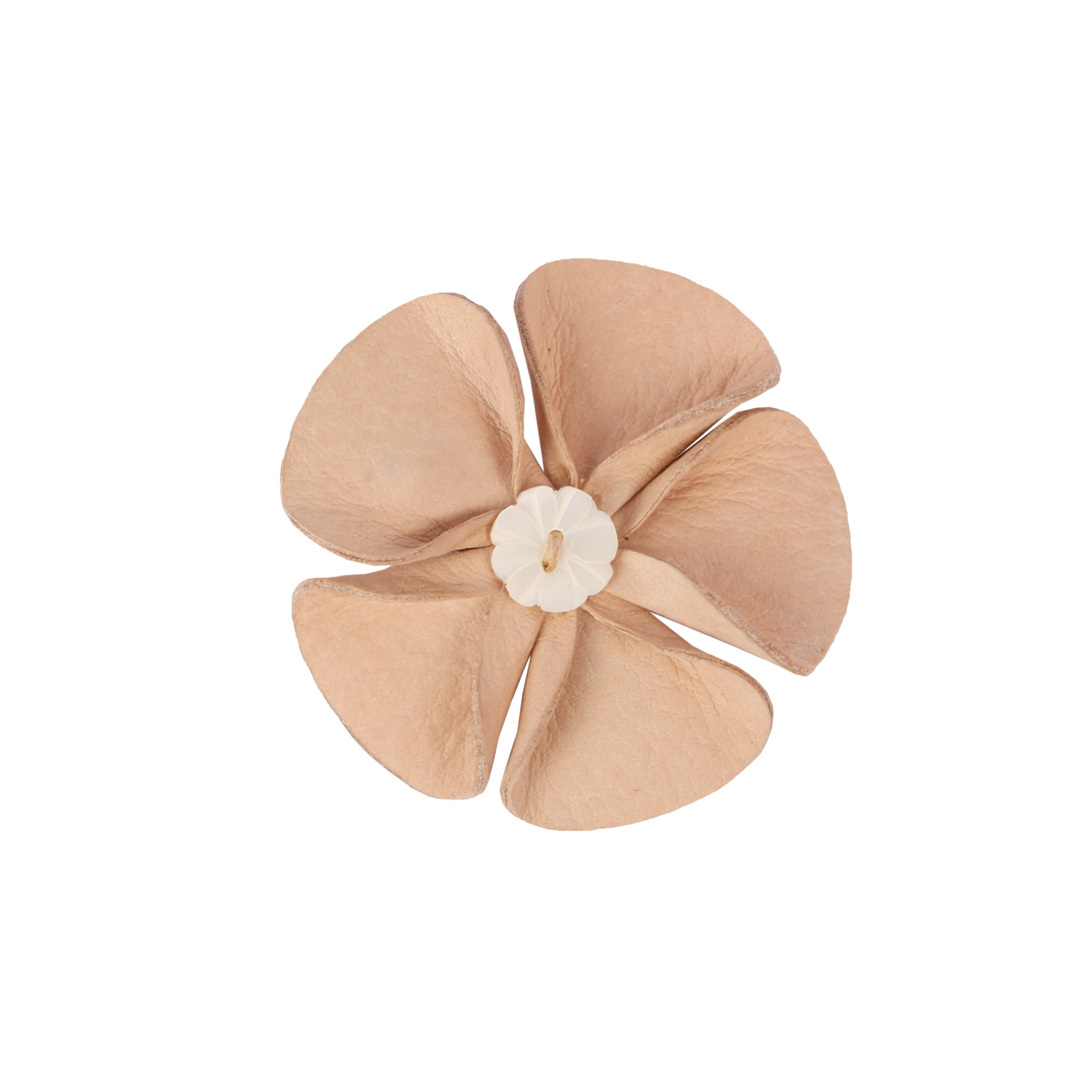 Zaza Fields Hairclip | Peony | Light Rose Leather