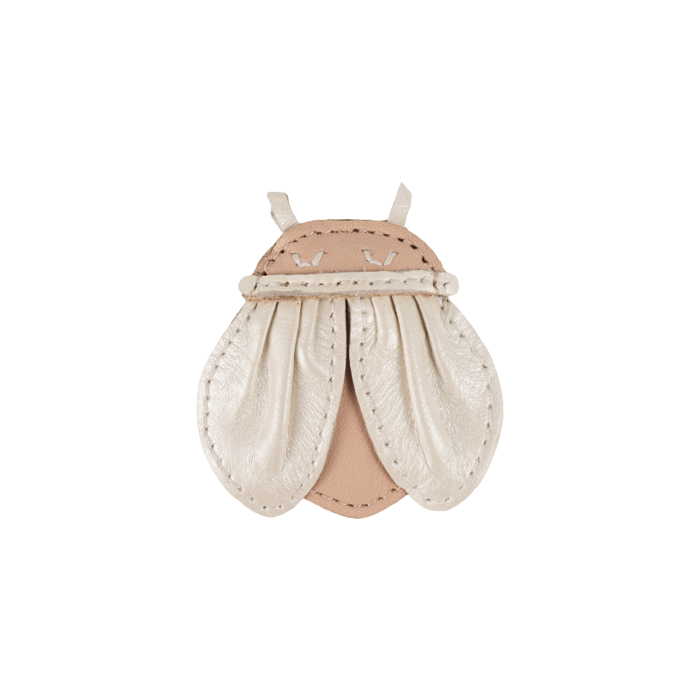 Zaza Sky Hairclip | Golden Beetle | Light Rose Leather