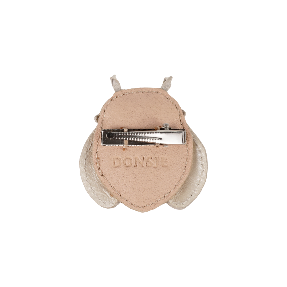 Zaza Sky Hairclip | Golden Beetle | Light Rose Leather