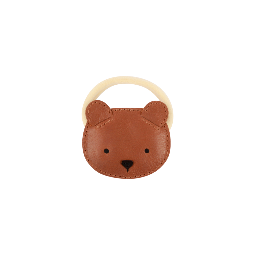 Josy Classic Hair Tie | Bear | Cognac Classic Leather