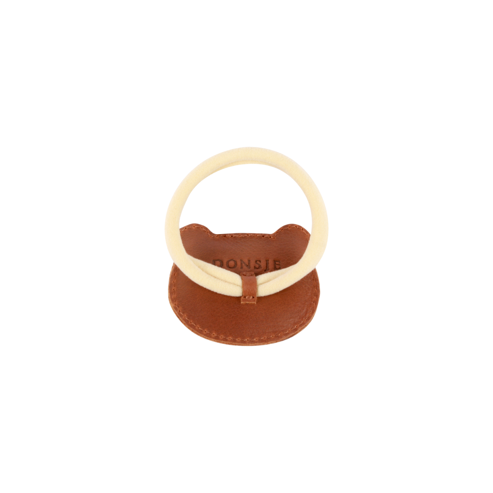 Josy Classic Hair Tie | Bear | Cognac Classic Leather