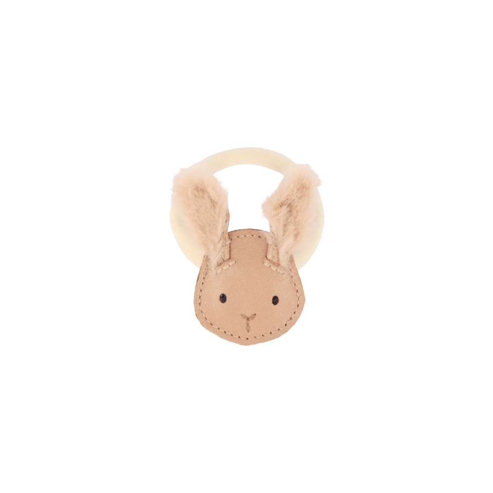 Josy Exclusive Hair Tie | Fluffy Bunny | Light Rust Leather
