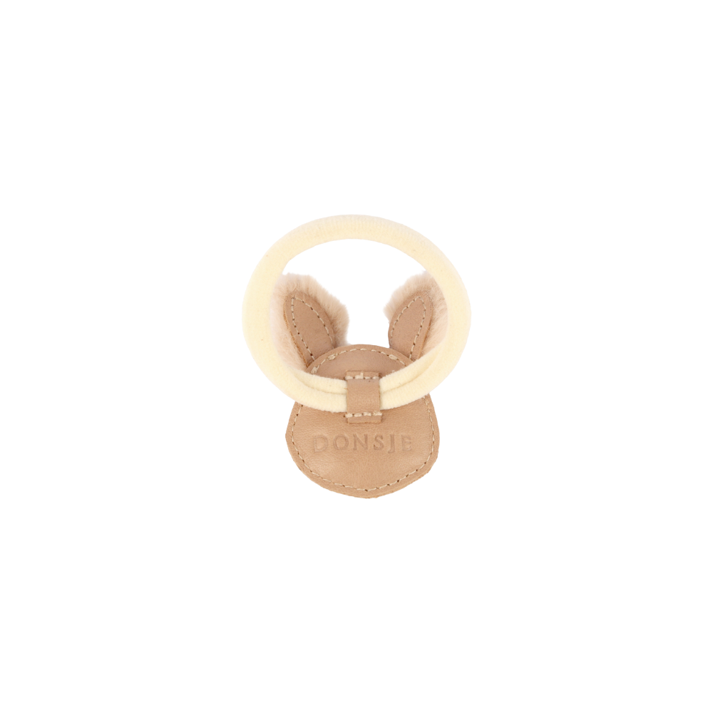 Josy Exclusive Hair Tie | Fluffy Bunny | Light Rust Leather