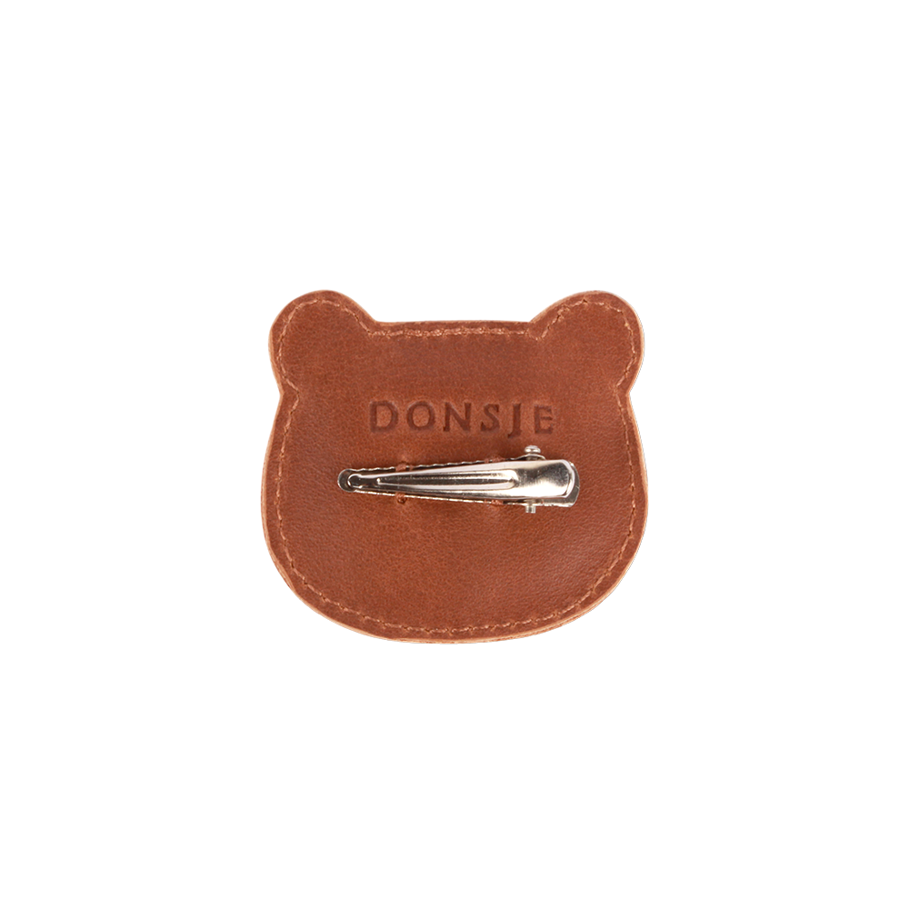 Josy Classic Hairclip | Bear | Cognac Classic Leather