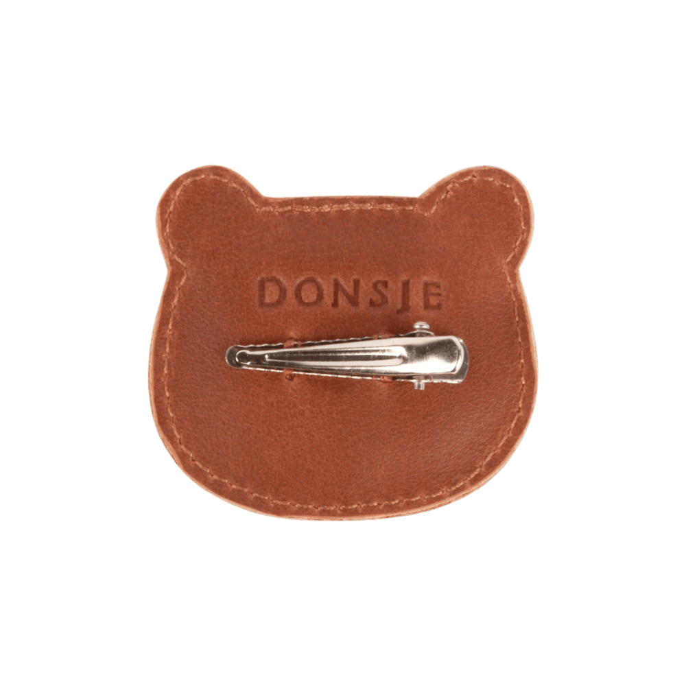 Josy Classic Hairclip | Bear | Cognac Classic Leather
