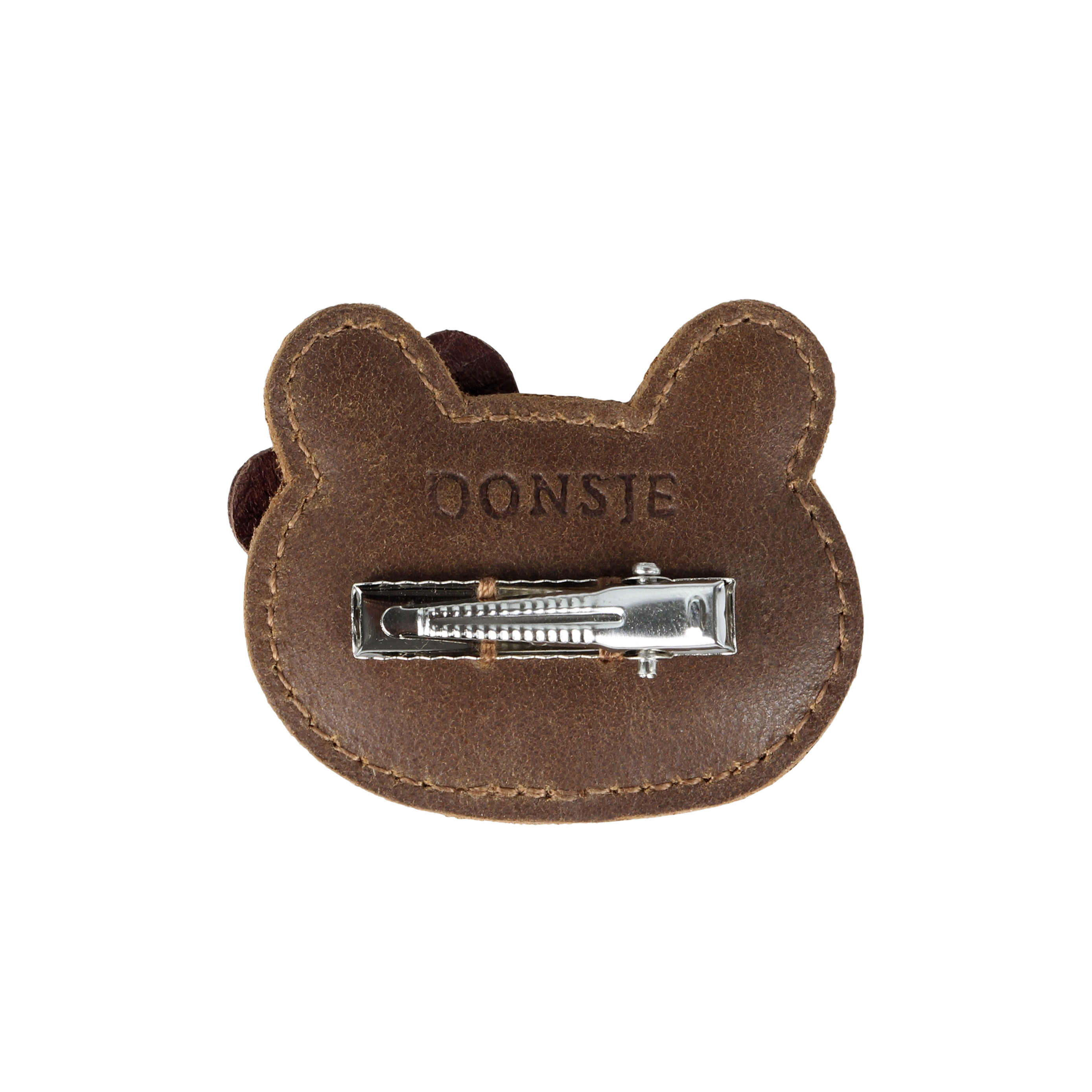Wonda Hairclip | Winter Bear | Cognac Classic Leather
