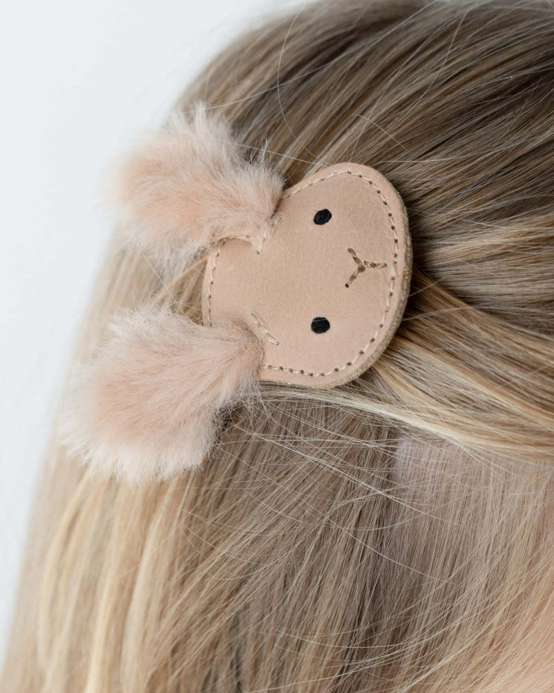 Josy Exclusive Hairclip | Fluffy Bunny | Light Rust Leather