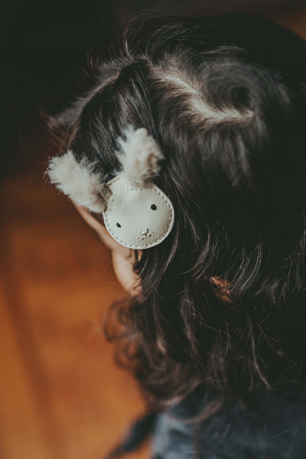 Josy Exclusive Hairclip | Rabbit | Cream Leather