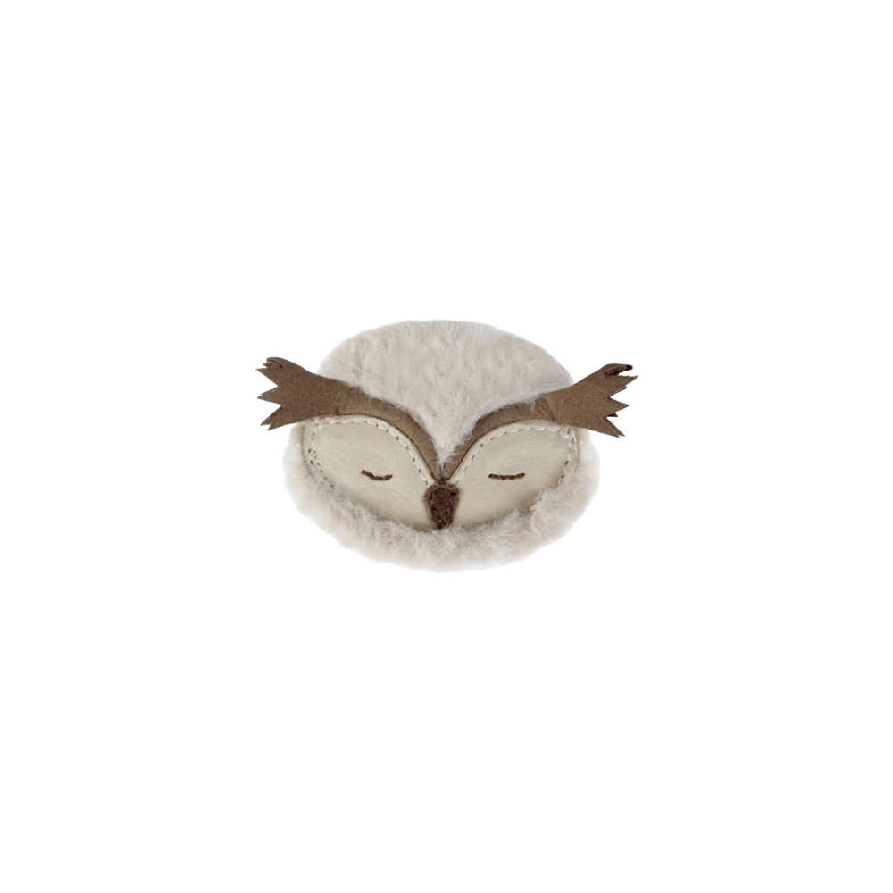 Josy Exclusive Hairclip | Owl | Ivory Classic Leather
