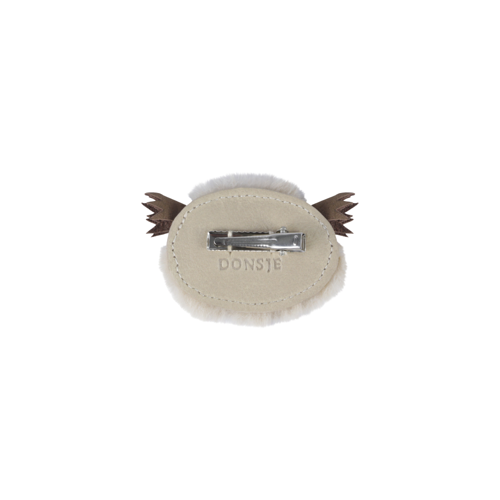 Josy Exclusive Hairclip | Owl | Ivory Classic Leather