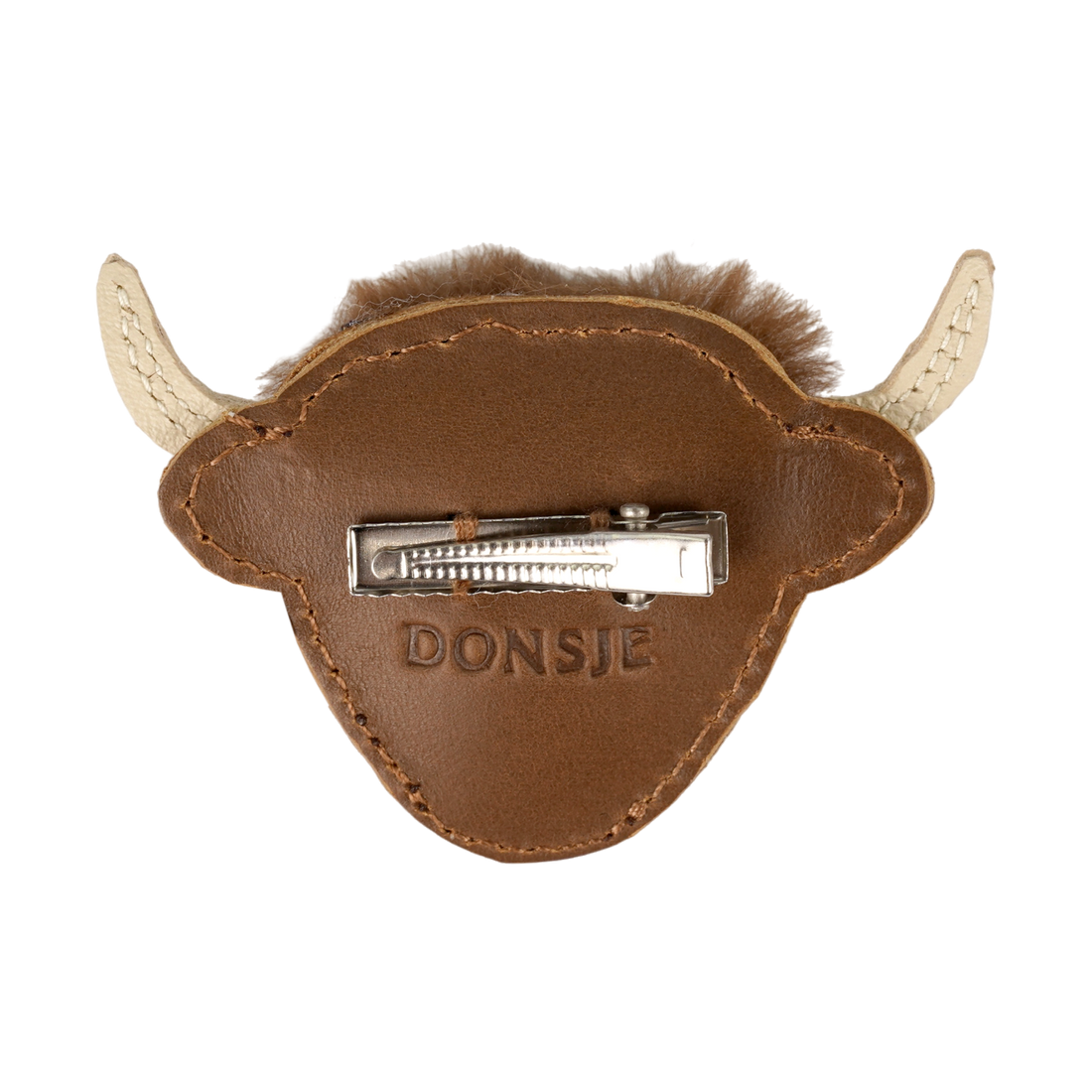 Josy Exclusive Hairclip | Highlander Cow | Cognac Classic Leather