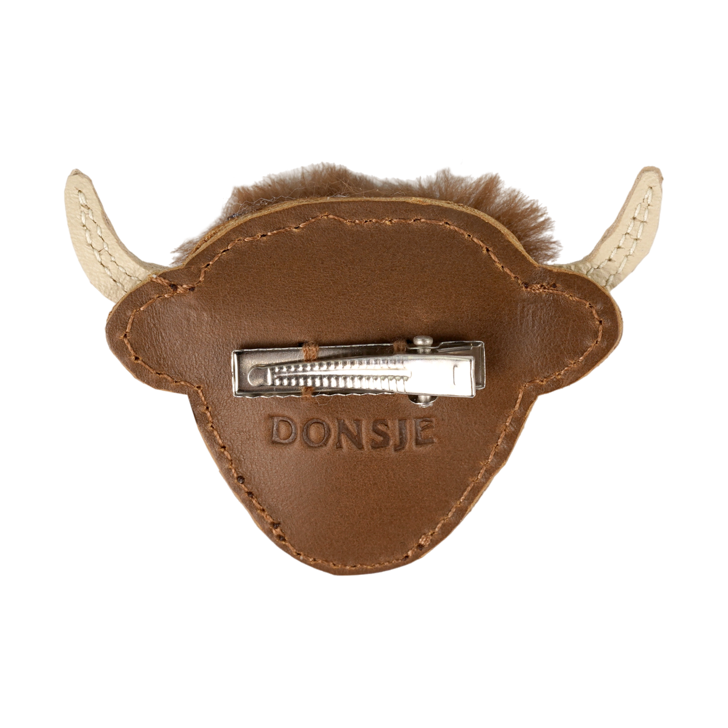 Josy Exclusive Hairclip | Highlander Cow | Cognac Classic Leather