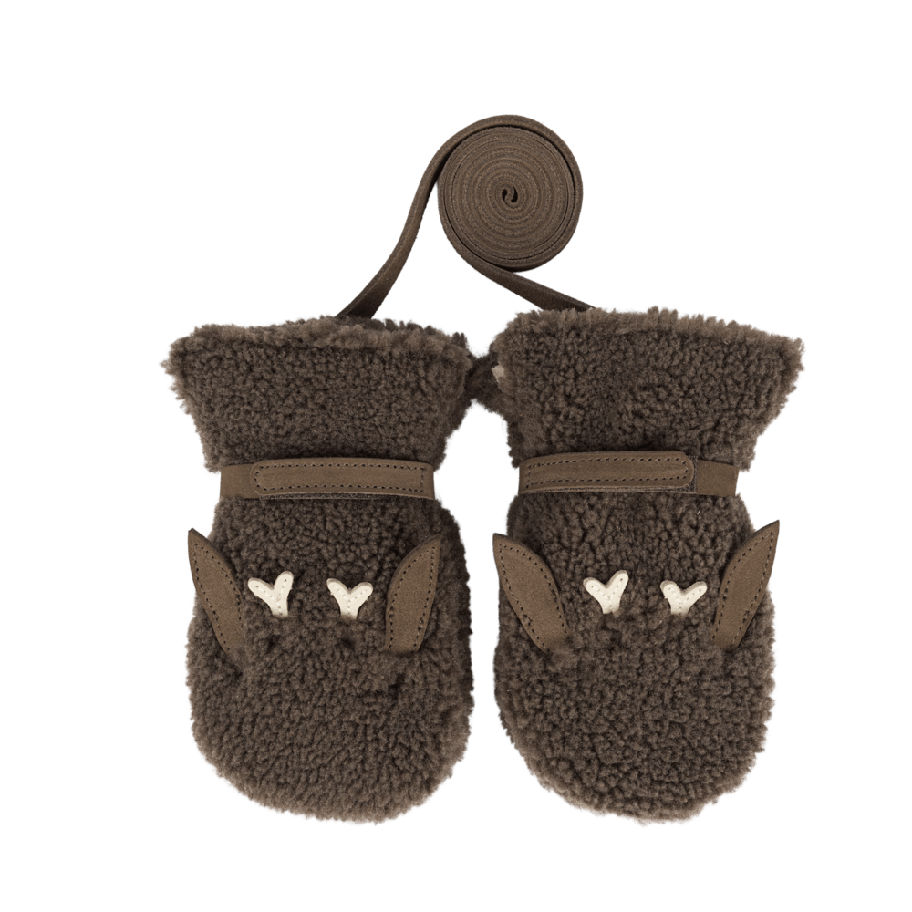 Richy Mittens | Stag | Hazelnut Curly Faux Fur