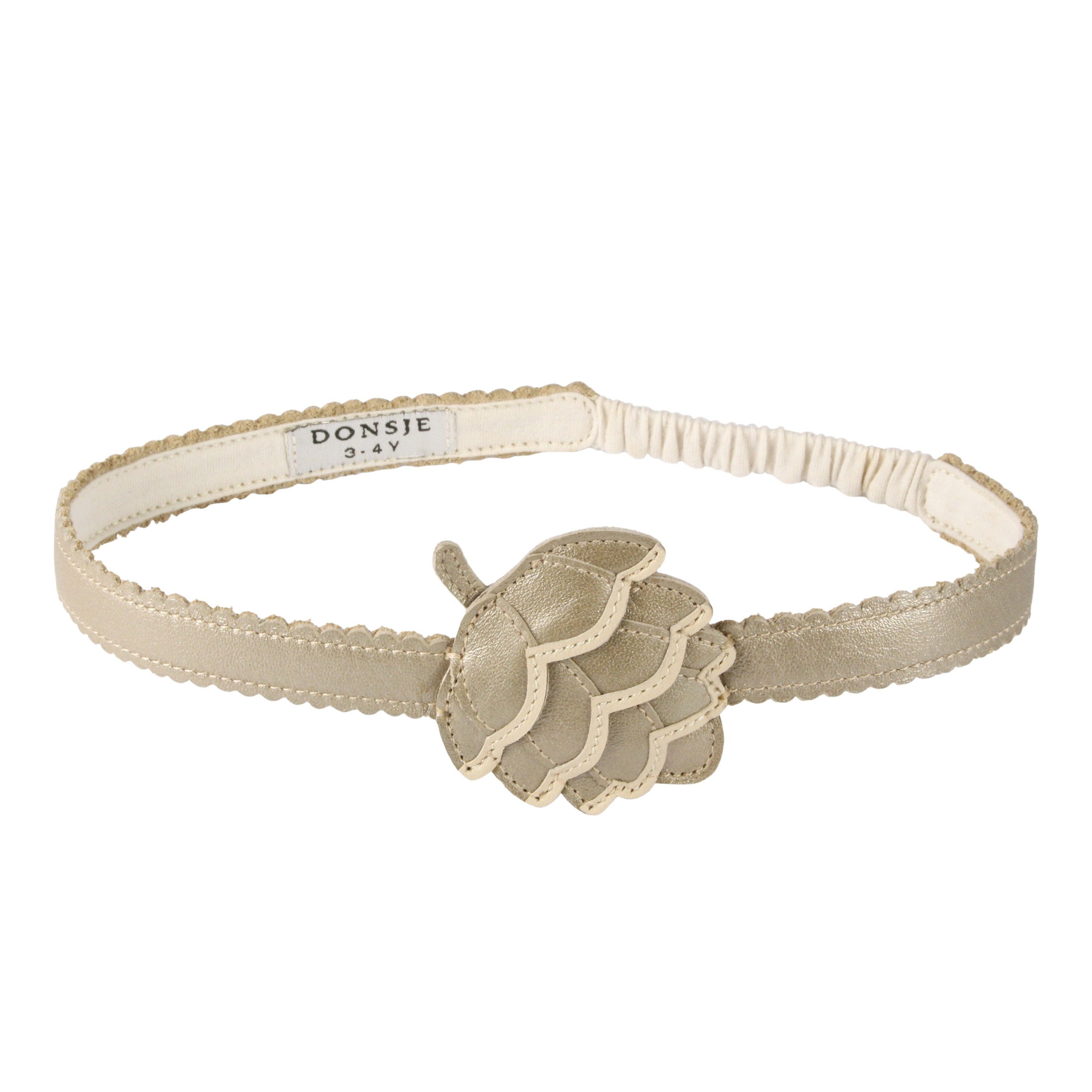 Wonda Headband | Pine Cone | Champagne Metallic Leather