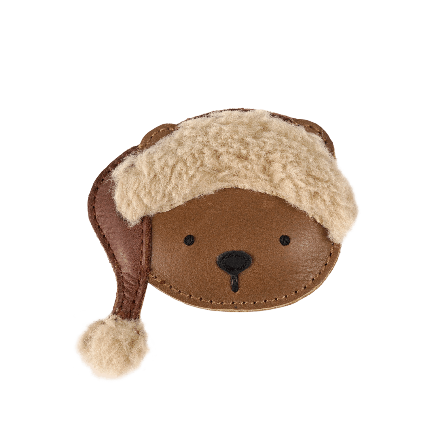 Wonda Hairclip | Christmas Bear | Cognac Classic Leather