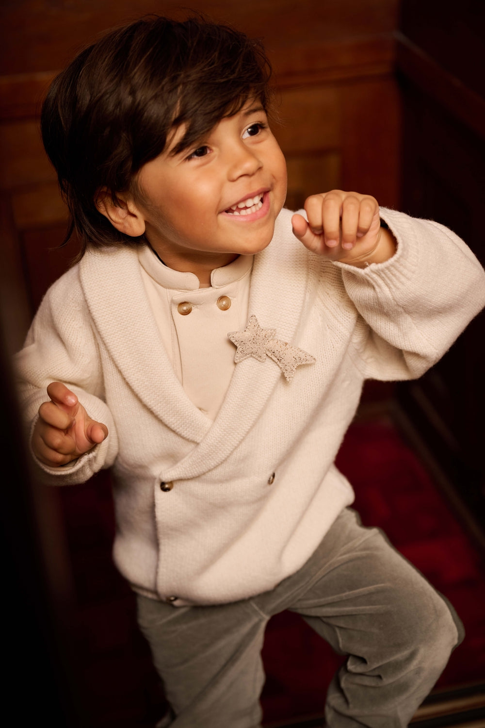 Wonda Hairclip | Shooting Star | Cream Metallic Suede