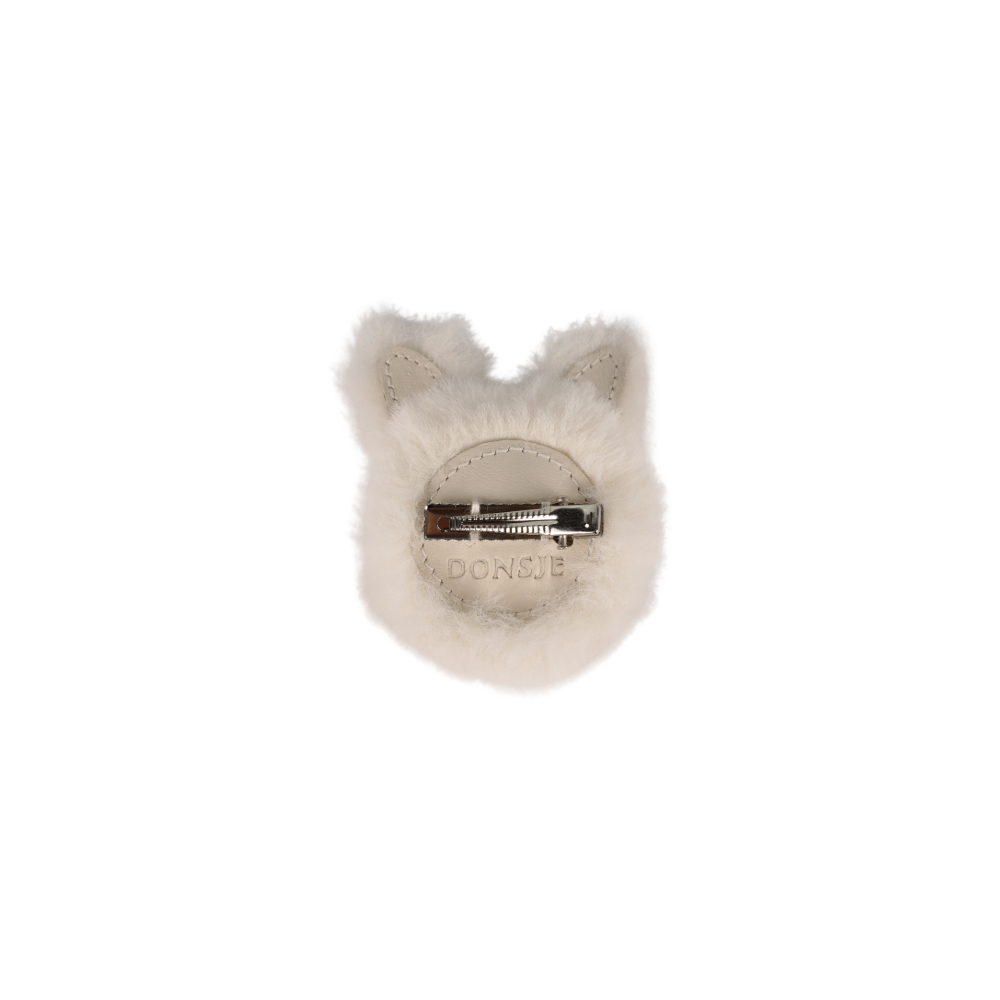 Ploto Hairclip | Snow Rabbit | Off White Soft Faux Fur