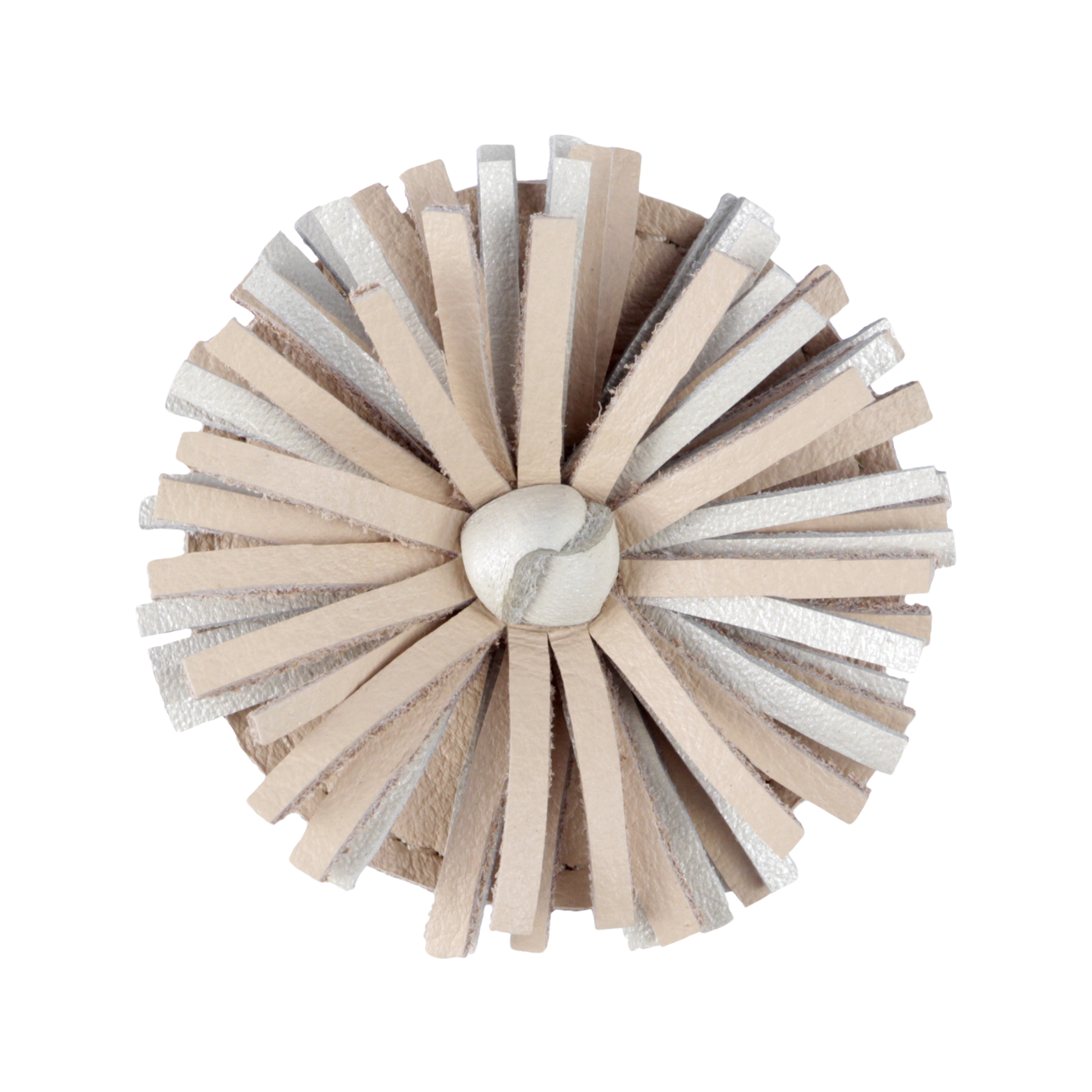 Pomys Hairclip | Off White Metallic Leather