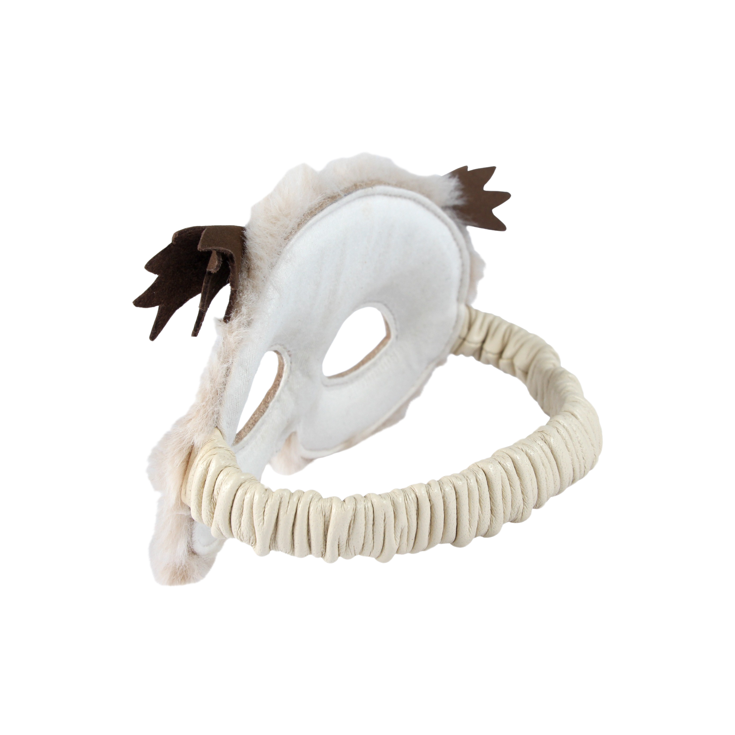 Tieri Mask | Owl | Ivory Classic Leather