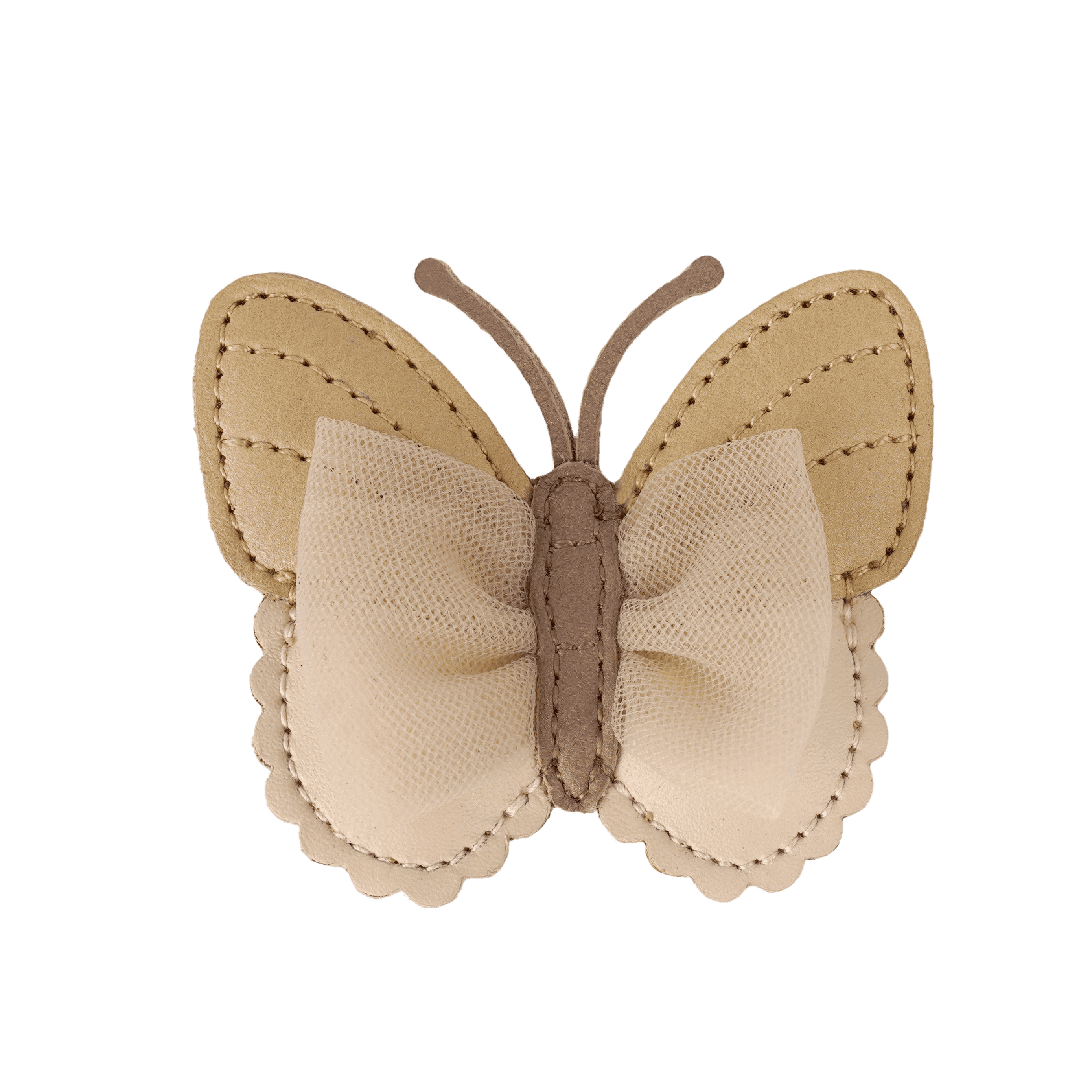 Qalja Clip | Vlinder | Gold Metallic Nubuck