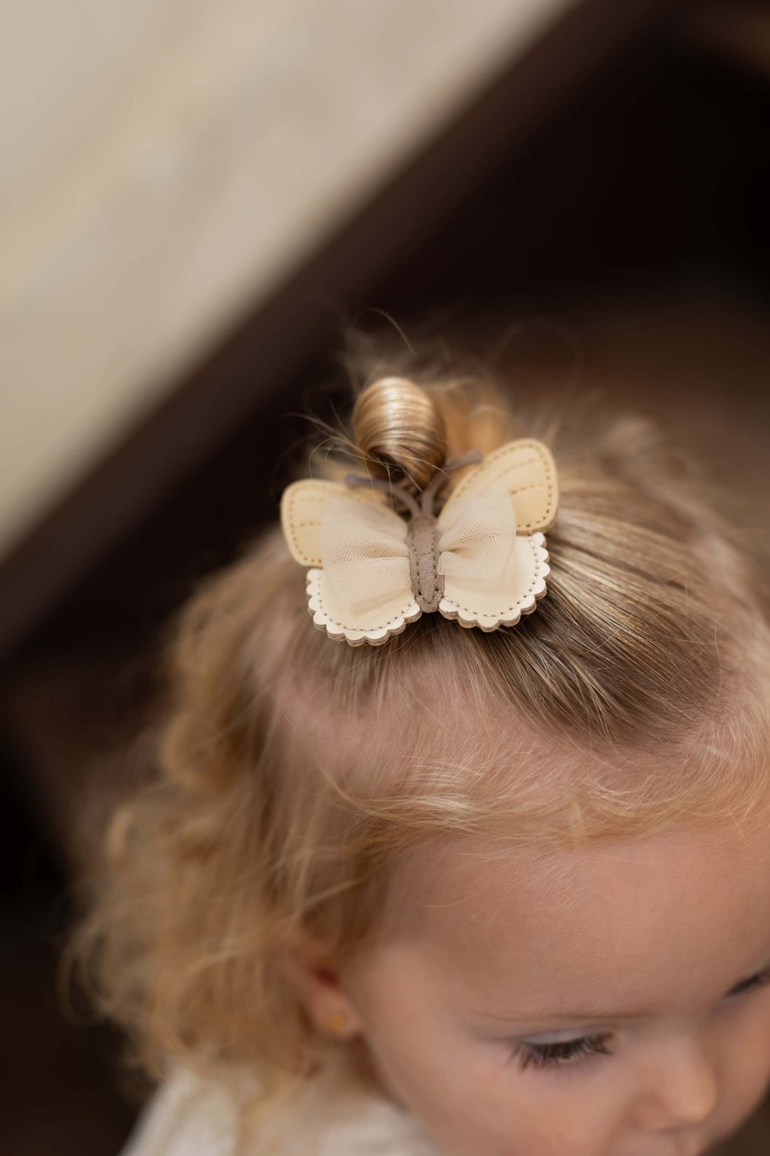 Qalja Clip | Vlinder | Gold Metallic Nubuck