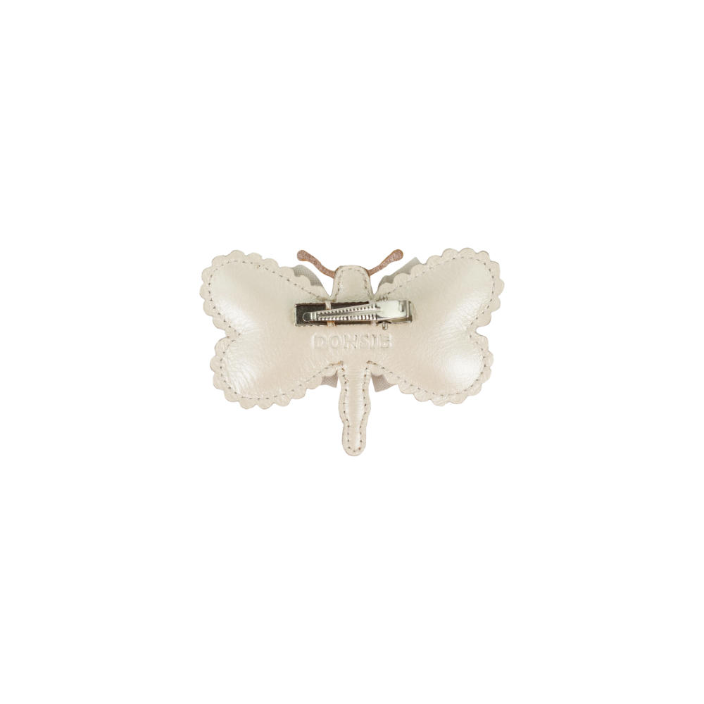 Alja Clip | Shimmer Libelle | Off White Metallic Leather