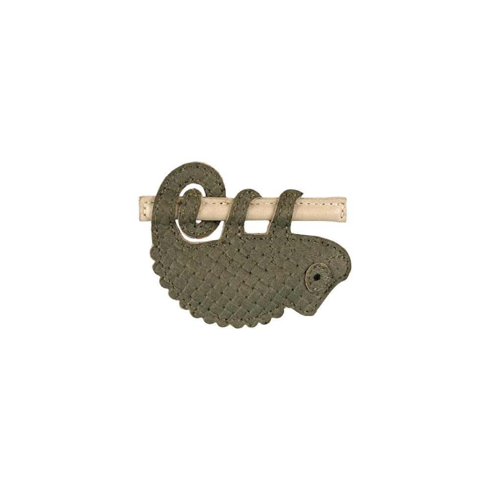 Talei Clip | Chameleon | Stone Square Stamped Nubuck