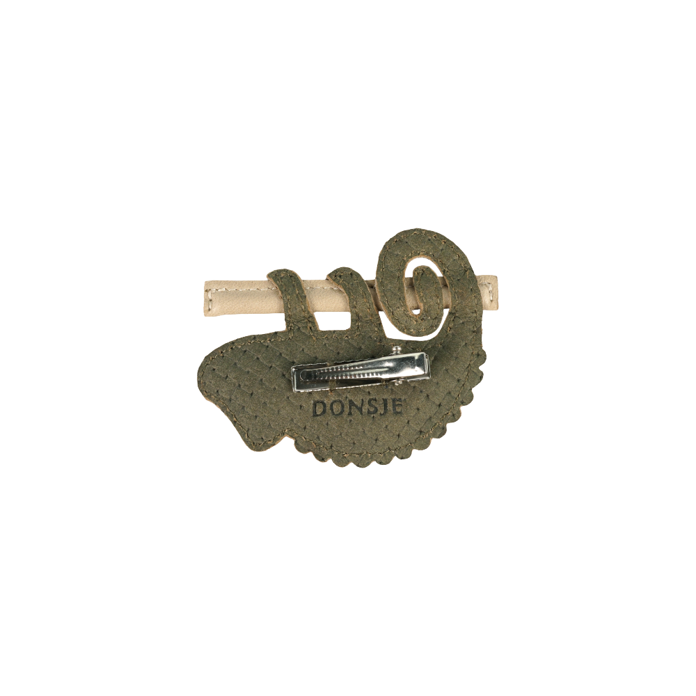 Talei Clip | Chameleon | Stone Square Stamped Nubuck