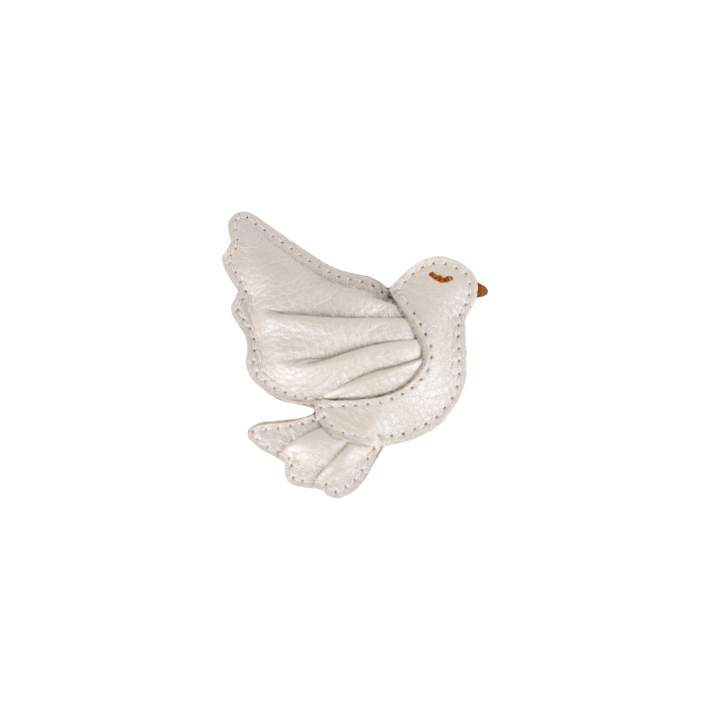 Filoe Clip | Dove | Off White Metallic Leather