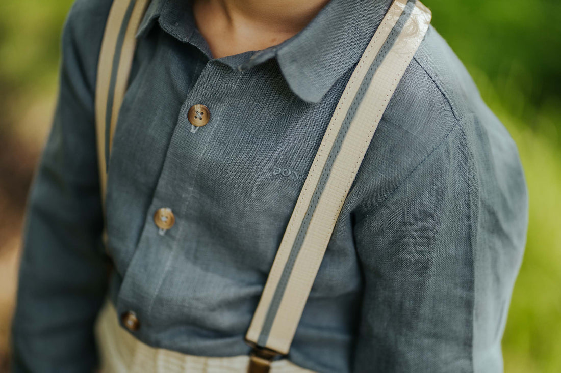 Juless Suspenders | Cream Scored Leather