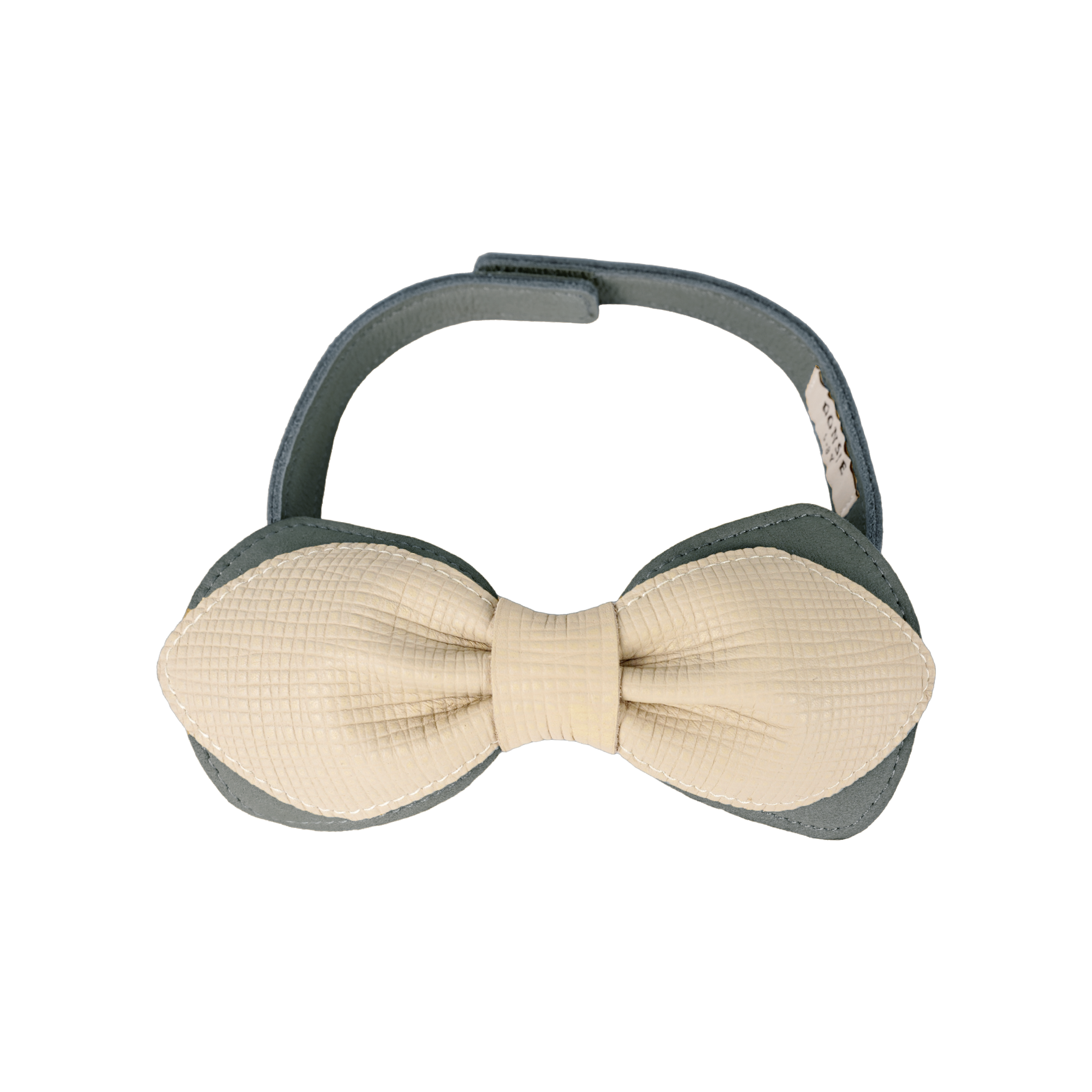 Keesje Bow Tie | Cream Scored Leather