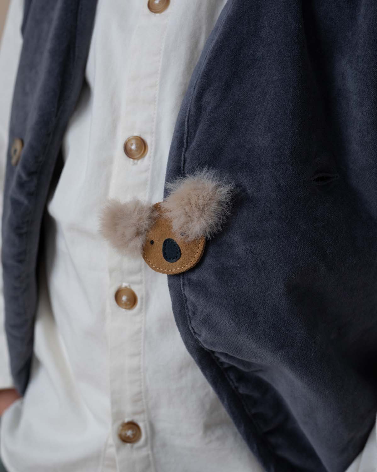 Pouty Clip | Fluffy Koala | Sand Suede