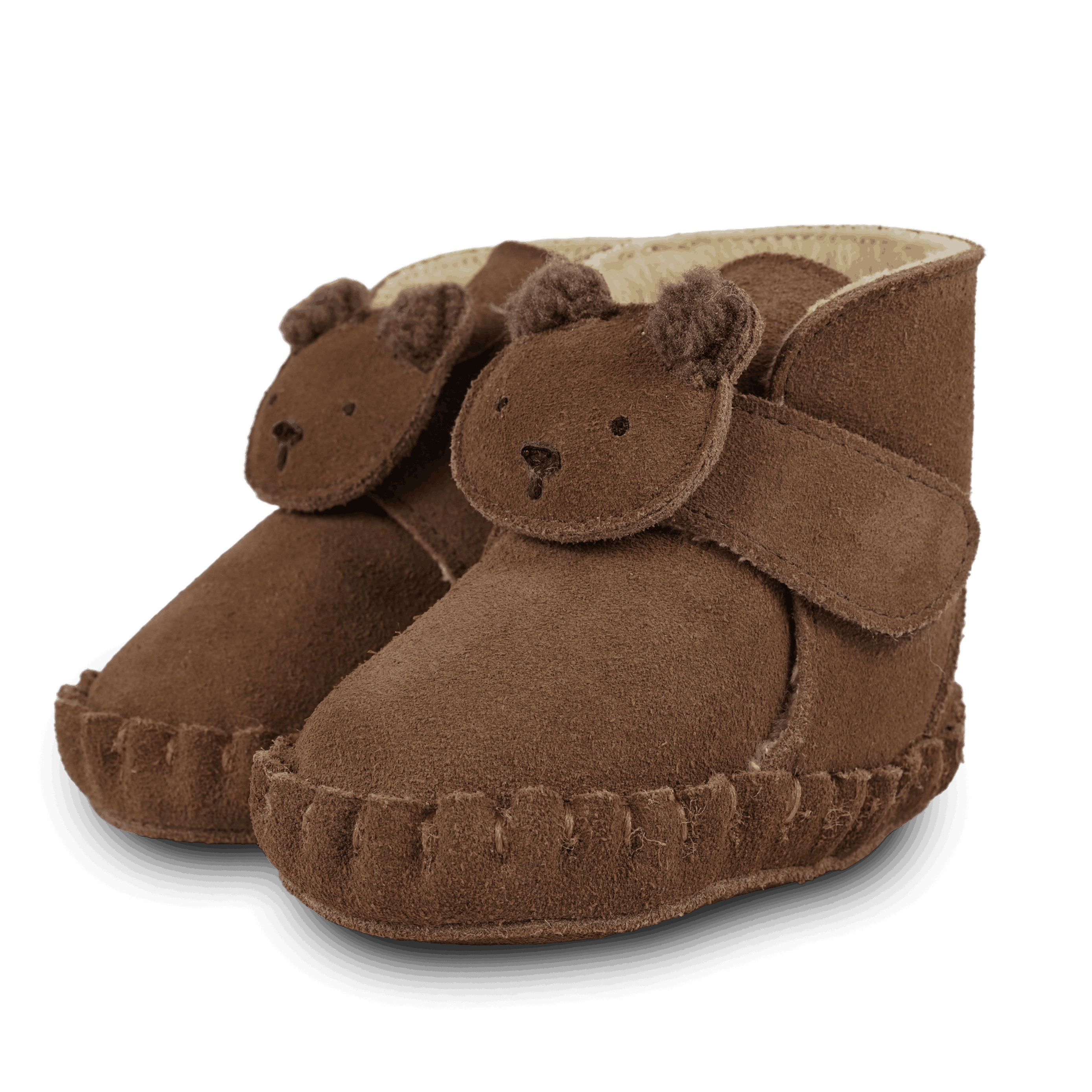 Pouty Booties | Fluffy Bear | Teddy Brown Suede