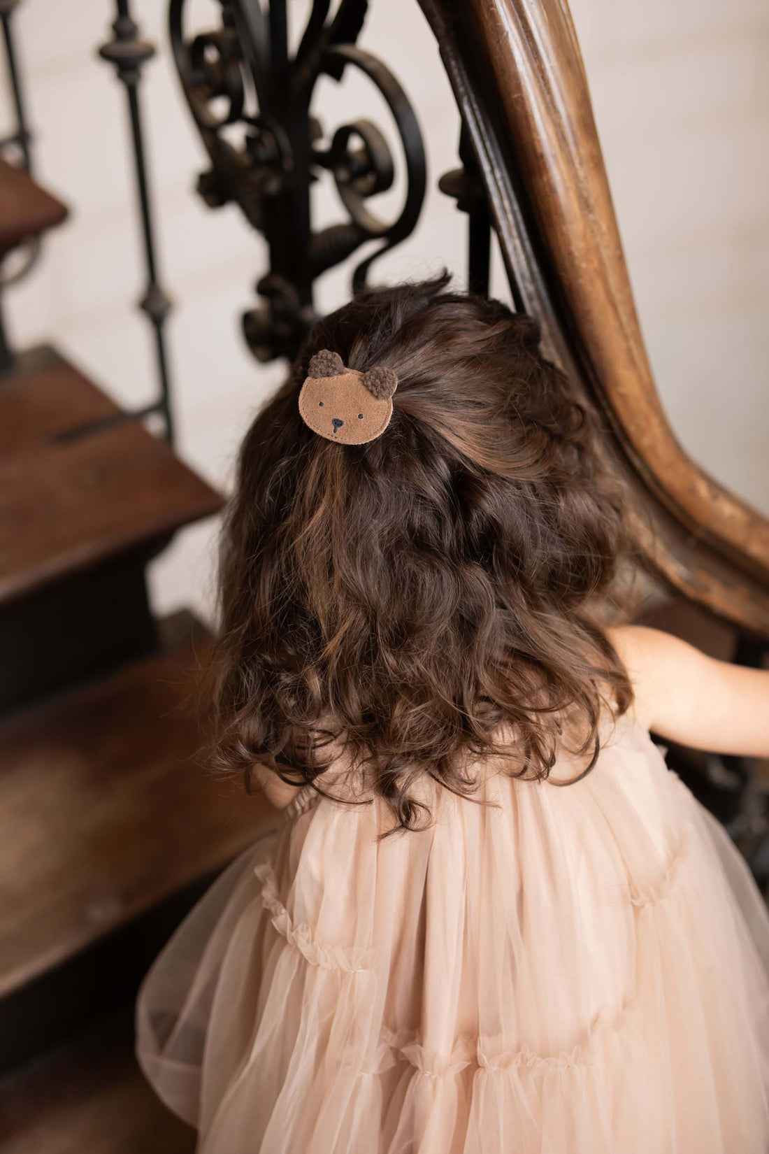 Pouty Clip | Fluffy Bear | Teddy Brown Suede