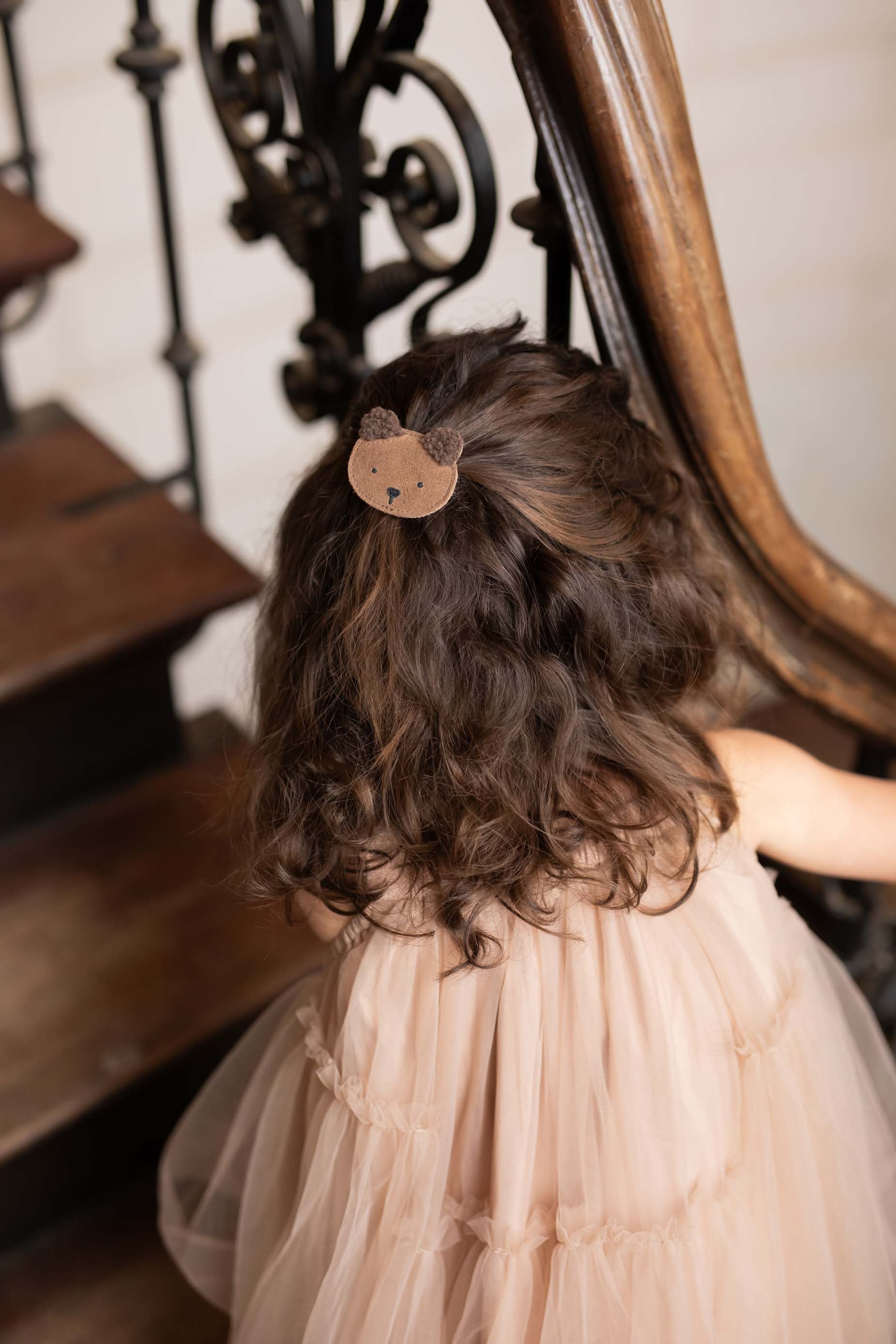 Pouty Clip | Fluffy Bear | Teddy Brown Suede