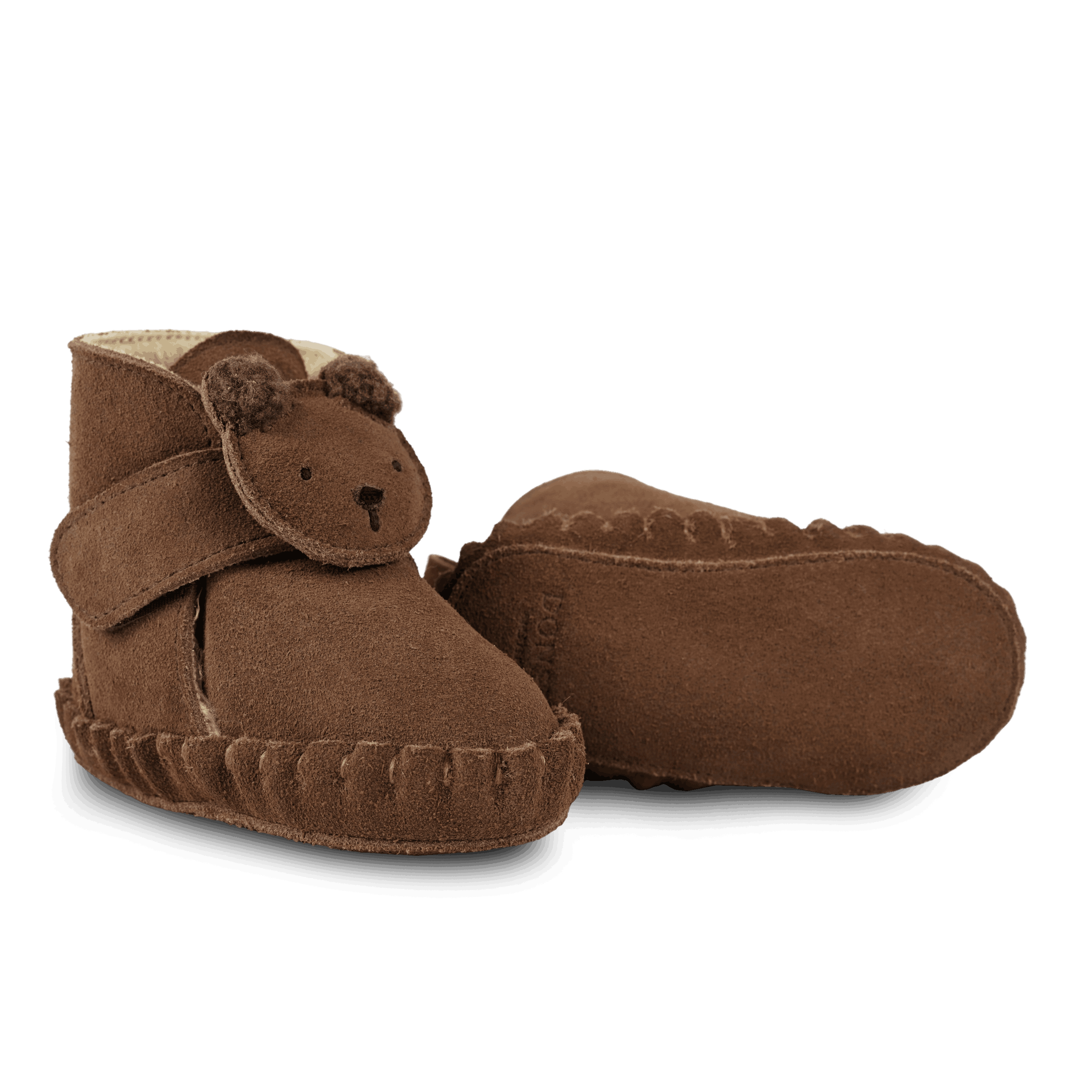 Pouty Booties | Fluffy Bear | Teddy Brown Suede