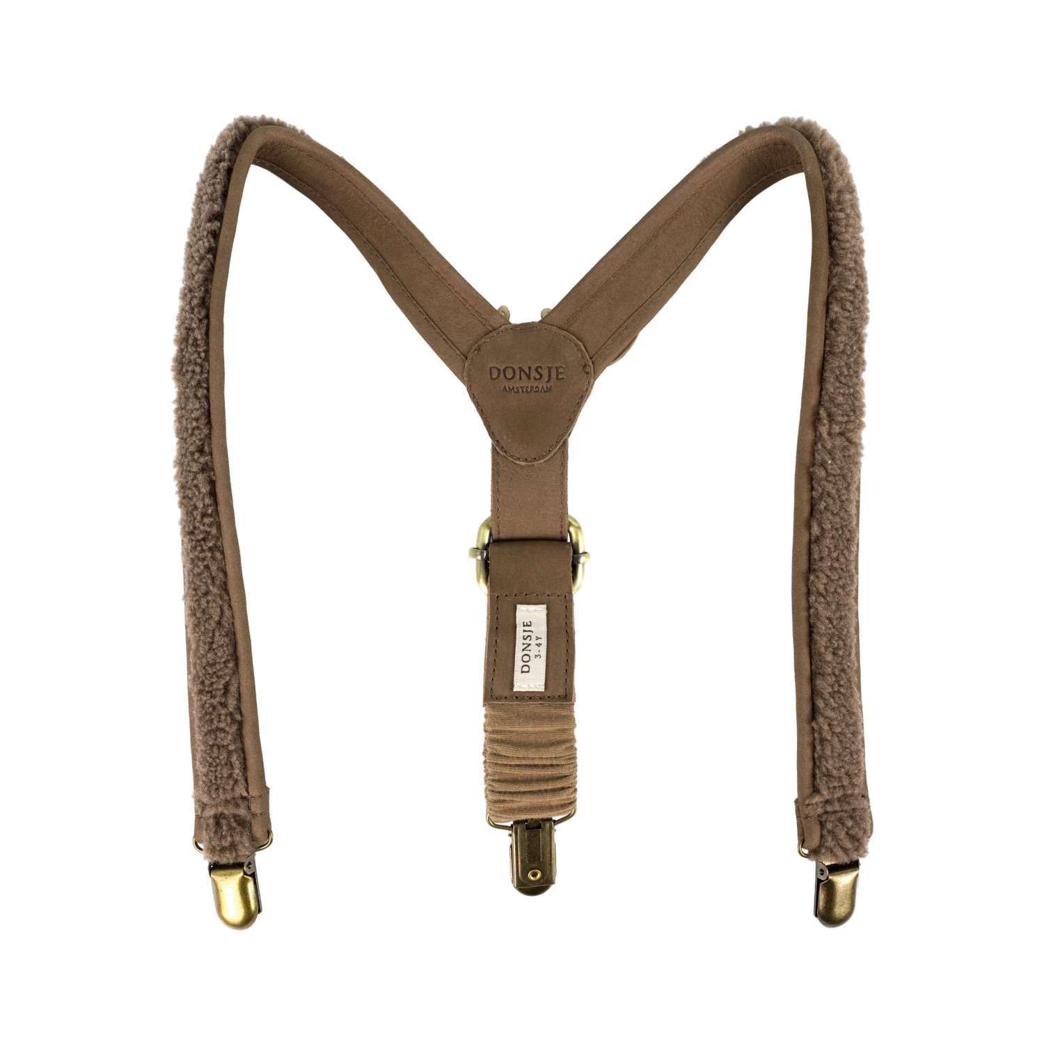 Tjebbe Suspenders | Stag | Hazelnut Curly Faux Fur