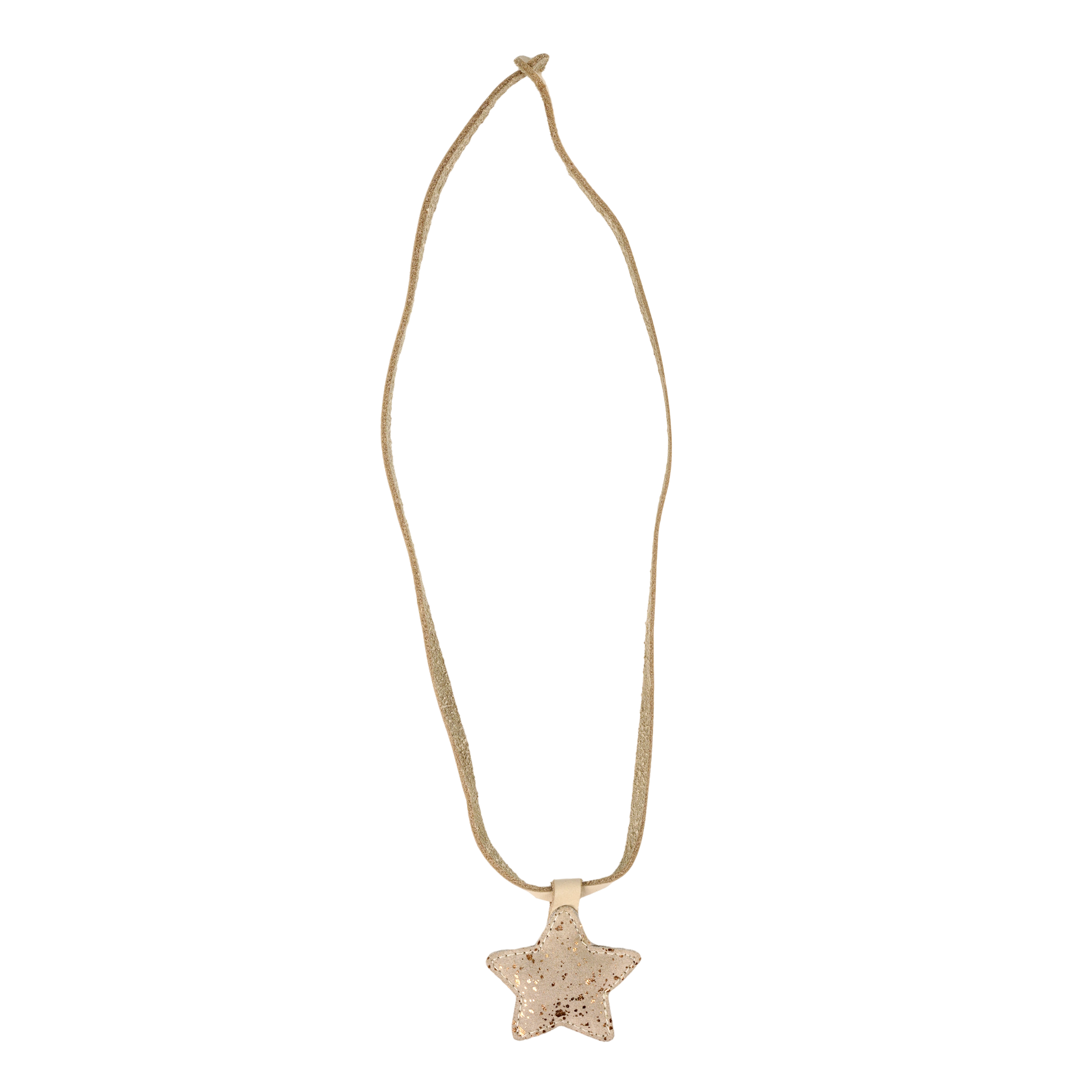 Dieny Necklace | Star | Cream Metallic Suede