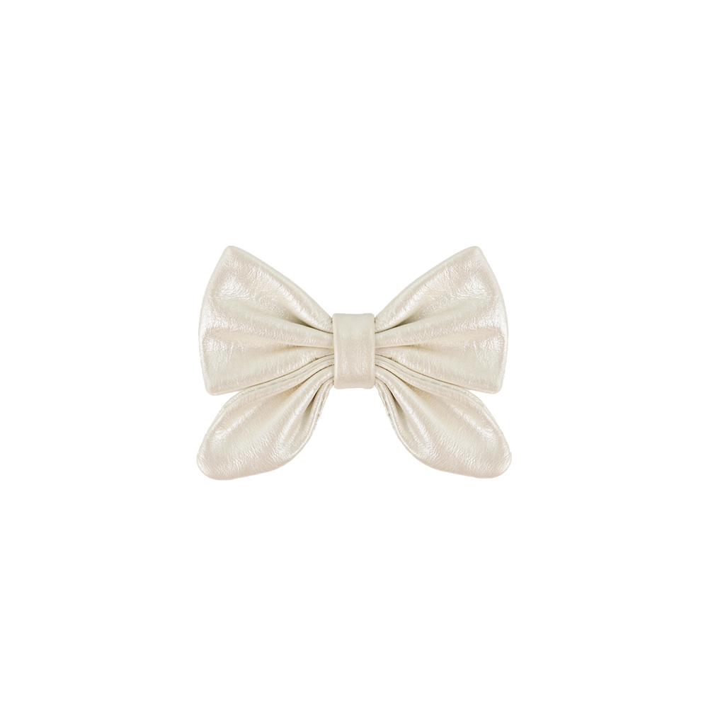 Flooria Clip | Off White Metallic Leather