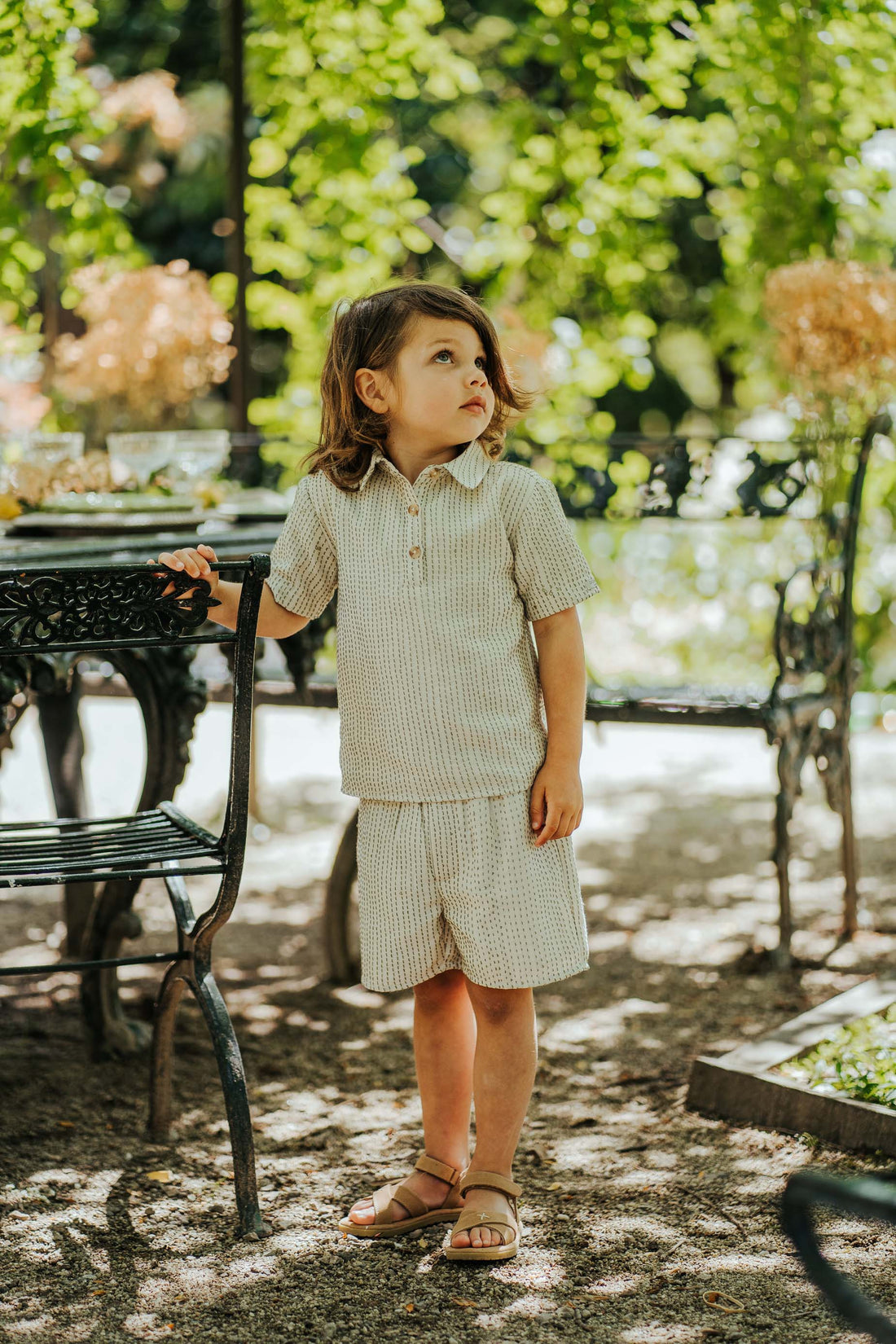 Ifo Shirt | Warm White - Thyme Striped