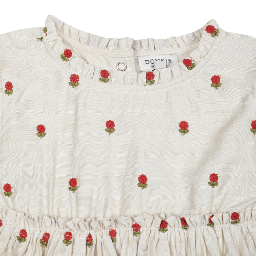 Camilla Dress | Red Roses | Soft Sand