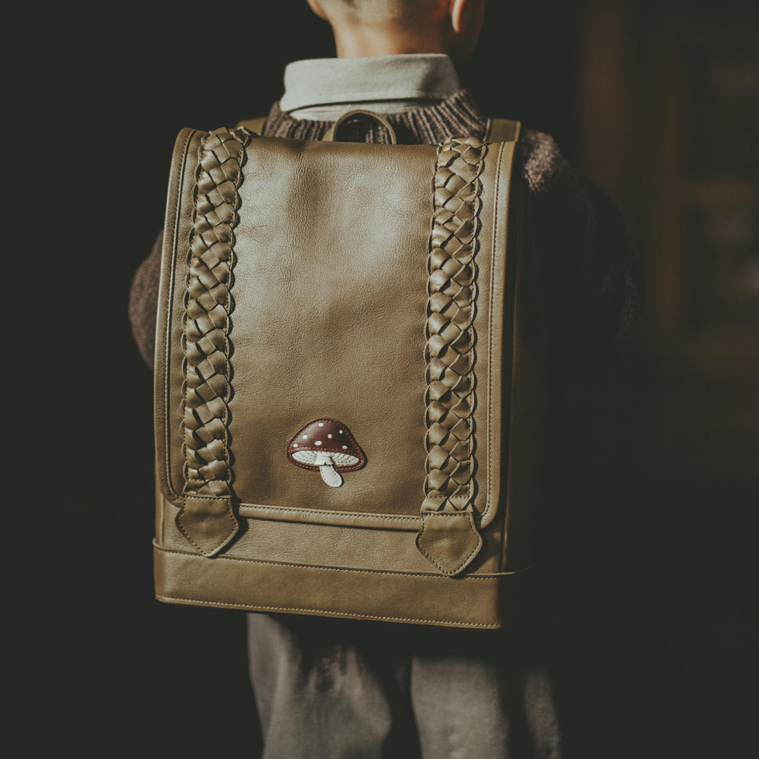 Hikey Schoolbag | Toadstool | Army Leather