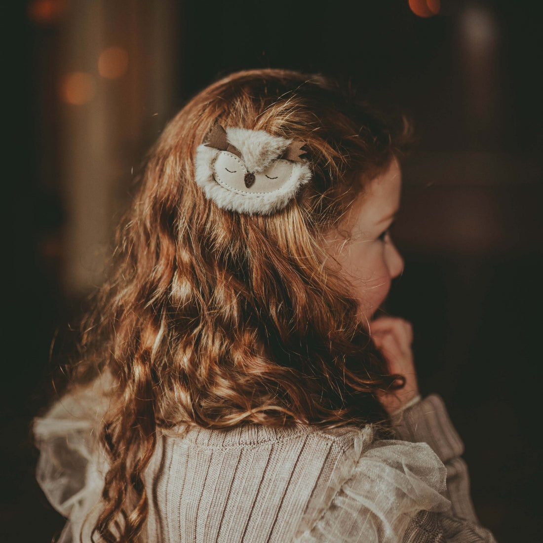 Josy Exclusive Hairclip | Owl | Ivory Classic Leather