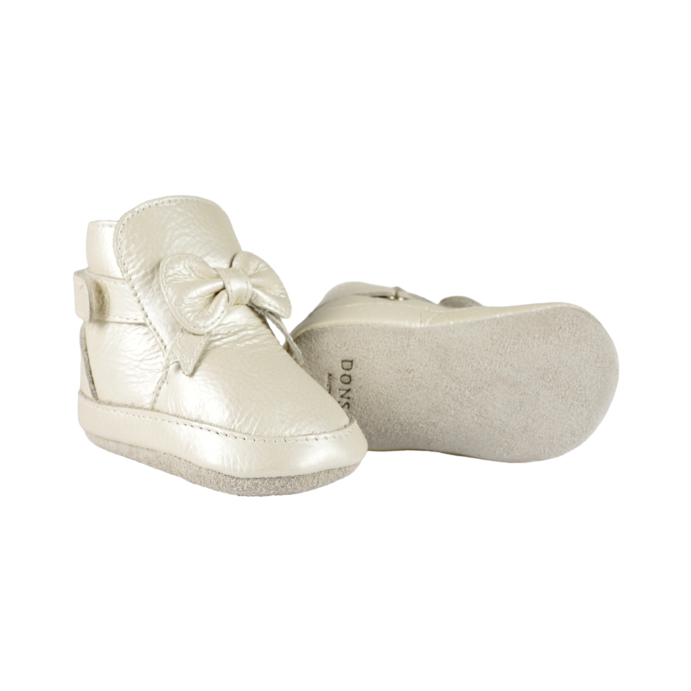 Cubow Booties | Off White Metallic Leather