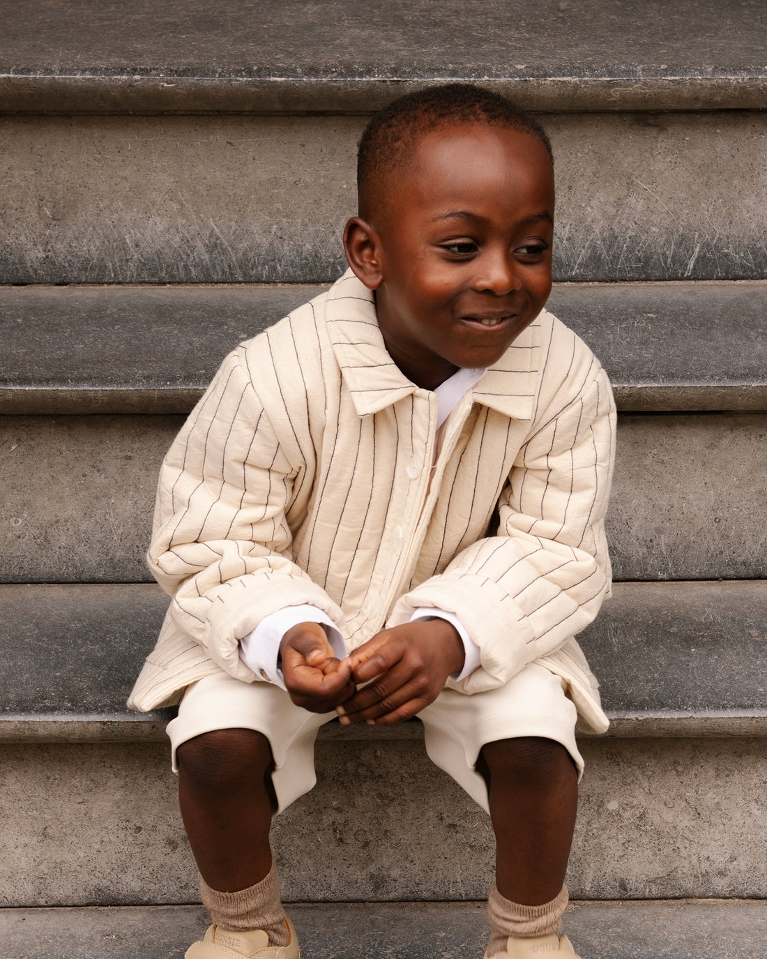 Orselle Jacket | Soft Sand - Blue Striped