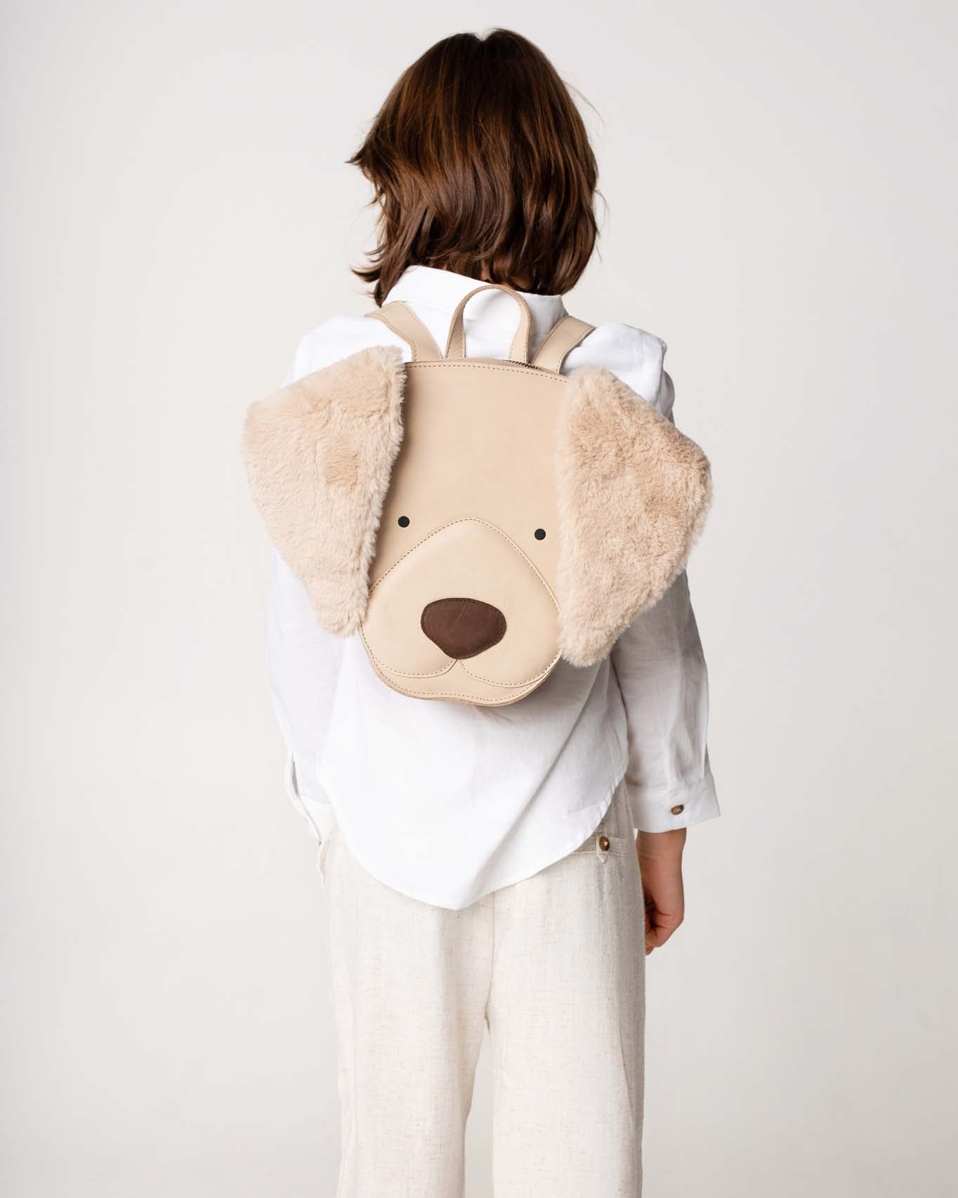 Umi Schoolbag | Golden Retriever | Ivory Classic Leather